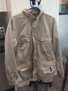 Vintage William Barry Struggle Gear hellbraun Windbreaker Jacke mit Kapuze Herren Größe L - Bild 1 von 6