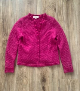 Sézane Saphia Cardigan Knit Sweater Mohair Wool Blend - Fuchsia - Size M - Picture 1 of 9