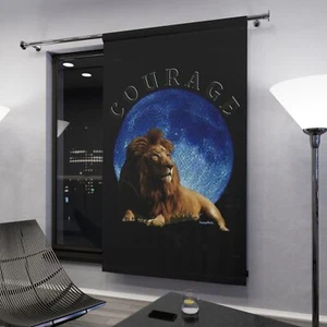 Löwentiere Afrika Vollmond Inspiration viral Zuhause Fenstervorhänge (1 Stück) - Bild 1 von 5