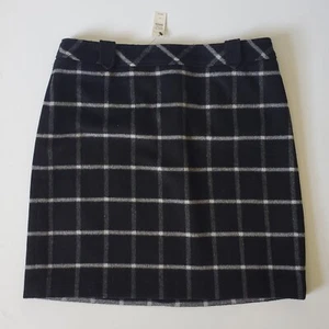 Talbots Wool Blend Windowpane Plaid Flannel Mini Skirt 14 NEW Academia Preppy - Picture 1 of 15