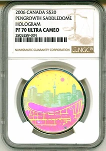 2006 Canada S$20 Pengrowth Saddledome Hologram NGC PF70 Ultra Cameo - Picture 1 of 4