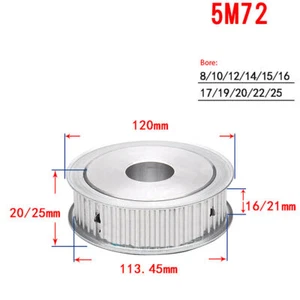 AF-type HTD-5M Timing Belt Pulley 72 Teeth Bore 10mm-20mm CNC Synchronous Wheel - Imagen 1 de 5