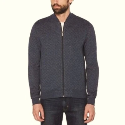 Men’s ORIGINAL PENGUIN Grey Quilted Nep Bomber Jacket Large - Image 1 of 4