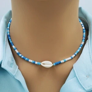 Shell Cowrie Beads Beach Choker Pendant Seashell Necklace Boho String Jewellery - Picture 1 of 9