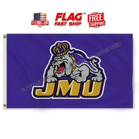 JMU 3x5 ft Banner Flag  James Madison University Dukes Nation FREE Shipping Cover