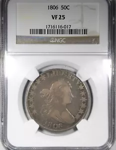 1806 Draped Bust Half Dollar NGC VF25 Crusty Coin Type - Picture 1 of 4