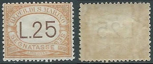 1927-28 SAN MARINO STEUERMARKEN 25 LIRE POSTFRISCH ** - X25 - Bild 1 von 1