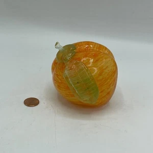 Vintage Hand Blown Made In Italy Glass Peach Fruit Display 3x3" Decor - Picture 1 of 6