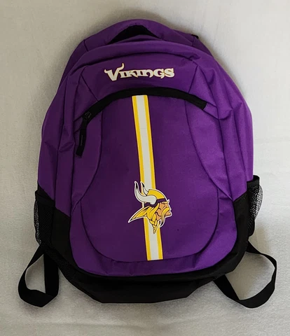 MINNESOTA VIKINGS Purple Canvas Backpack FOCO 16" x 15" School Bag Padded NFL Cover