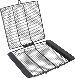 Cesta de parrilla antiadherente, negra, plateada - Imagen 1 de 12