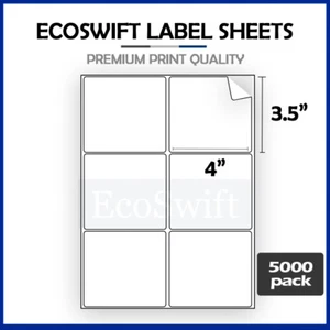 (30000) 4 x 3 1/3 EcoSwift láser/tinta dirección envío etiquetas adhesivas 6/hoja - Imagen 1 de 5