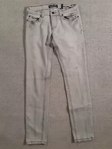 Pantalones de mezclilla para mujer Rude ajustados grises ajustados 28x32 tiro bajo bonitos desvanecimientos - Imagen 1 de 12