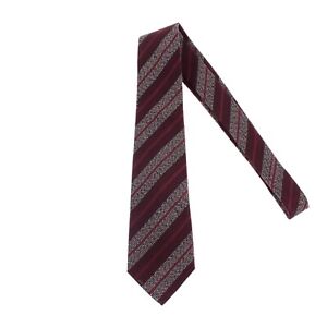Kiton NWOT 100% Silk Neck Tie in Burgundy/Navy/Ivory Stripes Made in Italy