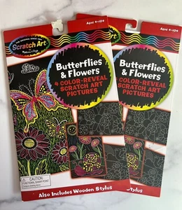 2 Melissa & Doug 5956 Color-Reveal Scratch Art Bilder Schmetterlinge & Blumen - Bild 1 von 4