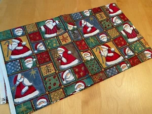 VINTAGE TEXTILE ARTS FILM SANTA CHRISTMAS FABRIC REMNANT 44" X 50" - Picture 1 of 3