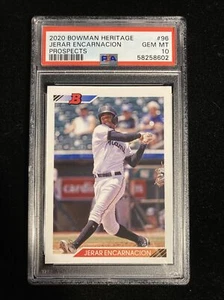 2020 Bowman Heritage #96 Jerar Encarnacion Rookie RC PSA 10 Gem Mint POP 3 - Picture 1 of 2
