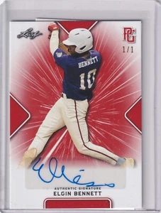 Elgin Bennett 2021 Leaf Perfect Game Plate & Proof Autos 1/1 - Picture 1 of 2
