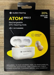 Audien Hearing Atom Pro 2 Rechargeable OTC Hearing Aids - Picture 1 of 4