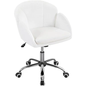 Cute Petal Desk Chair Makeup Vanity Chair Swivel Office Chair for Women Snowy - Picture 1 of 11