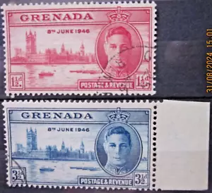 GRENADA ~ S.G. 164 - 165 ~ 1946 VICTORY STAMPS OMNIBUS ~ VFU #04680 - Picture 1 of 1