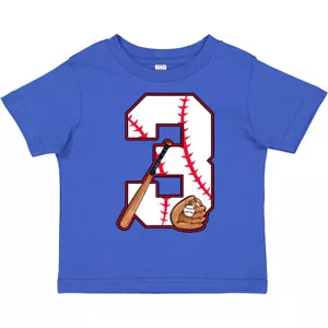 Inktastic Baseball Third Birthday- Three Years Old Toddler T-Shirt Birthdays 3rd - Picture 1 of 12