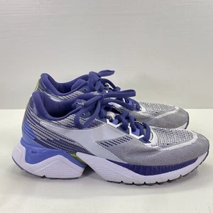 Diadora Mythos Vigore Women's 8.5 Running Shoes White Navy Neon Yellow 101178045 - Picture 1 of 18