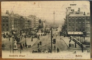Postal irlandesa SACKVILLE STREET Dublín Irlanda O'Connell Mt Pillar Lawrence 1905 - Imagen 1 de 2