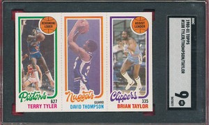 SWEET SGC 9 MINT TYLER THOMPSON TAYLOR 1980 TOPPS 108 GRADED 79 82 216 NBA TPHLC