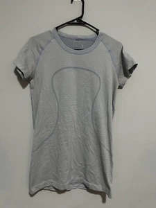 Lululemon Swiftly Short Sleeve Shirt Light Blue Athletic Top Size 10 - Picture 1 of 6
