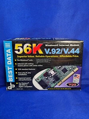 Vintage Best Data 56K Internal Data - Fax Modem V.92/V.44 New Unused Open Box - Image 1 of 3