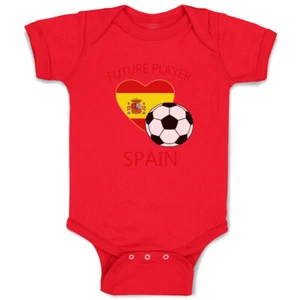 Baby Bodysuit Baby Bodysuit Future Soccer Player Spain Future Cotton Euro Cup - Picture 1 of 37