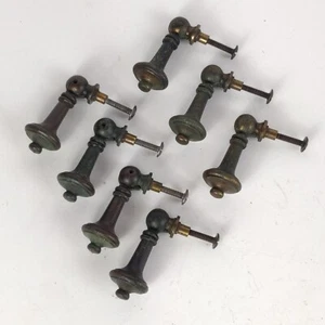 Vtg Lot 7 Solid Brass Teardrop Drawer Cabinet Pulls Furniture - Picture 1 of 18