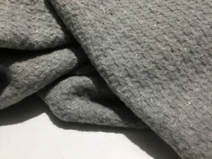 NEW High Class Grey Wool Lurex Boucle Fabric Coat Jacket Material - Picture 1 of 4