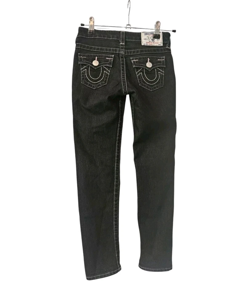 True Religion Skinny With Flaps Super Vixen Black Jeans Girls Size 8 - Image 1 of 4