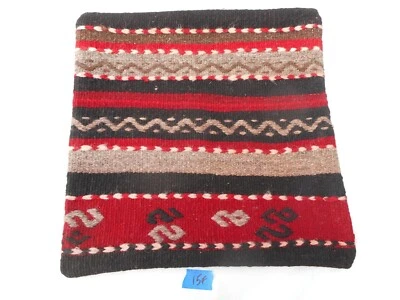 Funda de Almohada Kilim Única 16x16" Funda de Alfombra Kilim Cremallera Oculta Increíble Trabajo Foto 1 de 4