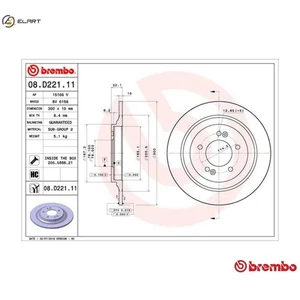 2x BRAKE DISC 08.D221.11 FOR HYUNDAI KIA G6DL 6cyl AZERAD4FD 1.7L G4FJ 1.6L 4cyl - Picture 1 of 10