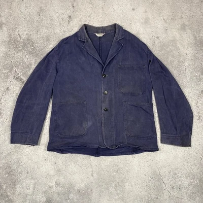 Chaqueta de Trabajo Sanforizada Marca BOLT Hong Kong Años 60 Azul Índigo Tareas Abrigo Foto 1 de 4