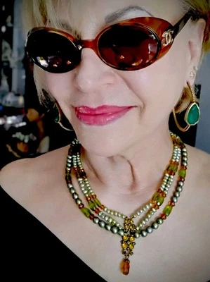 STEPHEN DWECK мульти драгоценных камней, зеленый жемчуг, ожерелье - Изображение 1 из 4