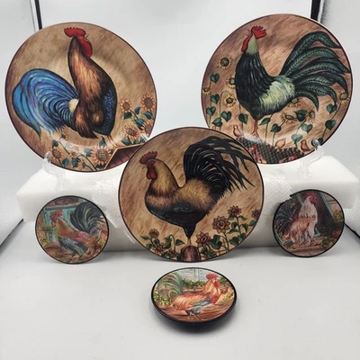Rooster Sunflower Decorative Plates Set of 5 Wall Decor Country Kitchen - Image 1 of 4
