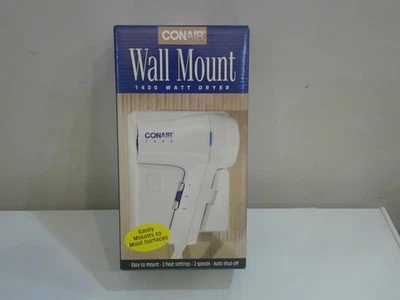 Vintage NOS Conair Wall Mount 1400 Watt Dryer 2 Heat Setting 2 Speed - Image 1 of 4