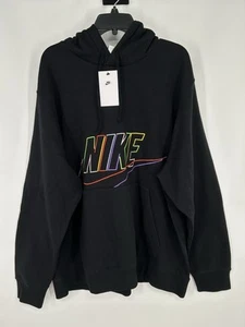 Felpa Nike Sportswear Club Fleece + felpa con cappuccio grafica arcobaleno DX0541-010 2XL - Foto 1 di 7