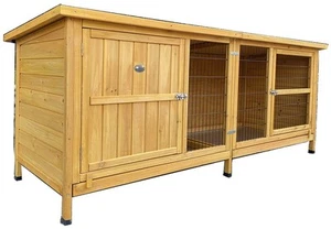 EXTRA LARGE RABBIT HUTCH THUMPER NATURAL - Picture 1 of 5