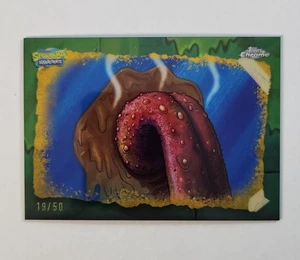 2025 SpongeBob Topps Chrome Patrick Burns His Tongue Gold Refractor 19/50 GO SSP - Picture 1 of 2