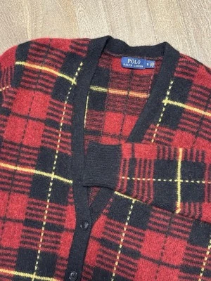 Кардиган женский Polo Ralph Lauren красный клетчатый тартан бойфренд размер Small - Изображение 1 из 4