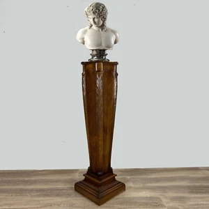 Colonna Antica in legno stile classico 800 porta vaso Piedistallo per Bronzo - Picture 1 of 13