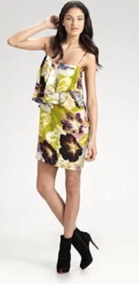 Vestido Ali Ro Seda Volantes Marlberry Multi Seda Crepe De Chine 8 Foto 1 de 3