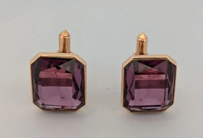 Gemelos de amatista y oro corte esmeralda Foto 1 de 4