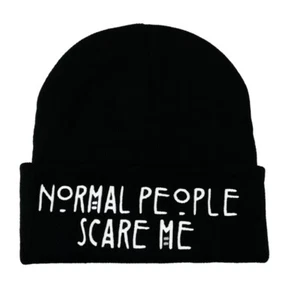Normal People Scare Me gestrickte Unisex Herren Damen Beanie Mütze - Bild 1 von 6