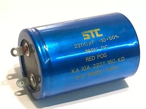 2200UF 160VDC VINTAGE STC CONDENSATORE ELETTROLITICO NUOVO fd2k17 - Foto 1 di 2