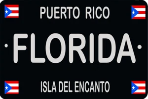 Puerto Rico Flagge Florida 8" x 12" Aluminium Blechschild PR Isla Del Encanto - Bild 1 von 2